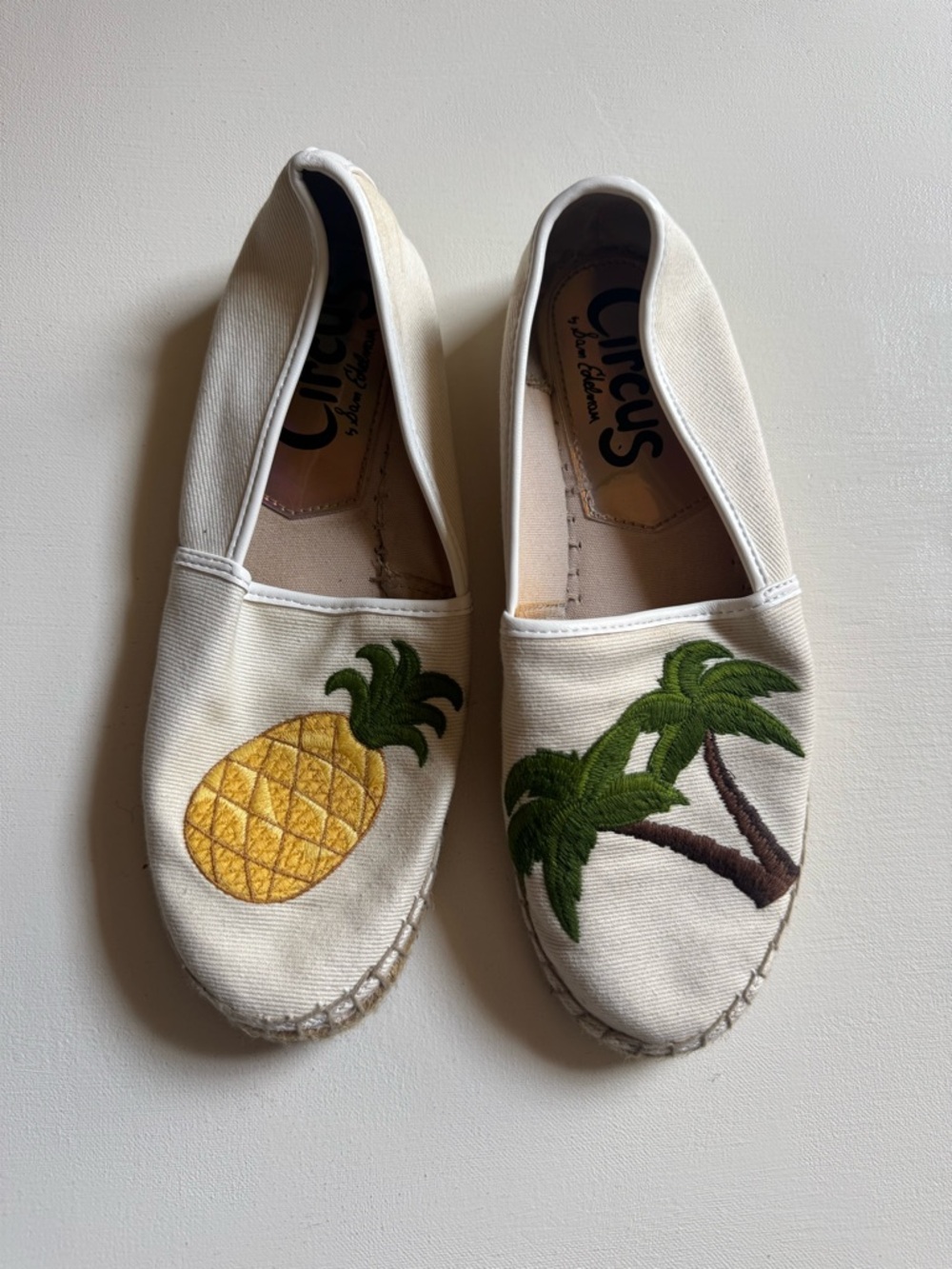 Sam Edelman Circus Espadrille Pineapple Palm Tree Shoes Size 7.5